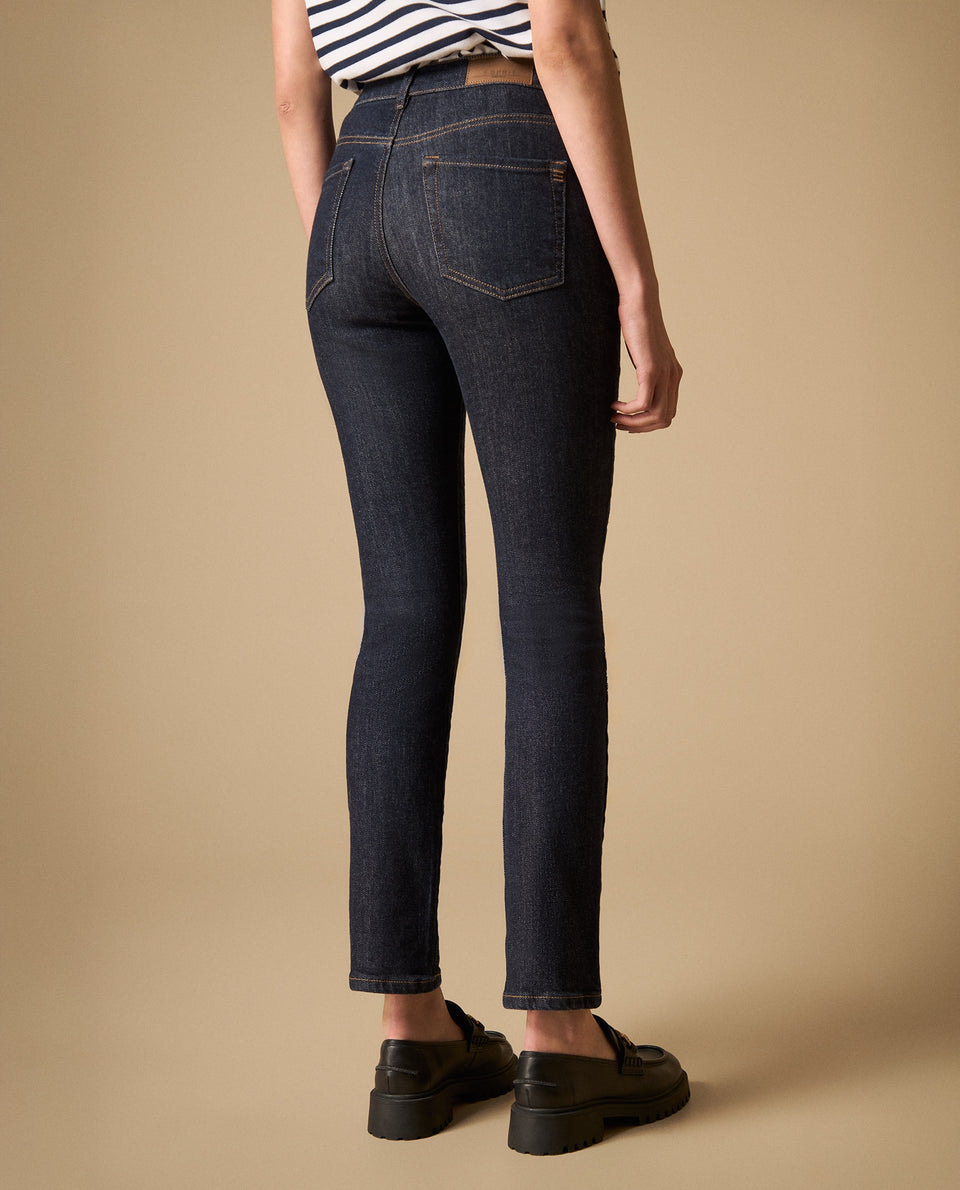 Jean recto talle alto cinco bolsillos para mujer - Azul 34_671H006_AZU193933_5