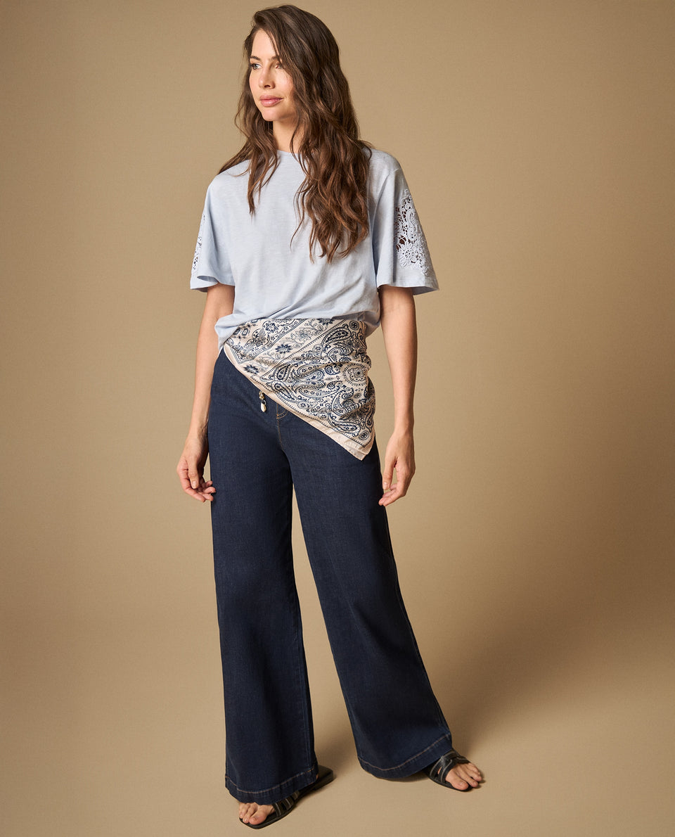 Pantalón wide leg con cintura elástica para mujer - Azul 34_671H031_AZU193933_6