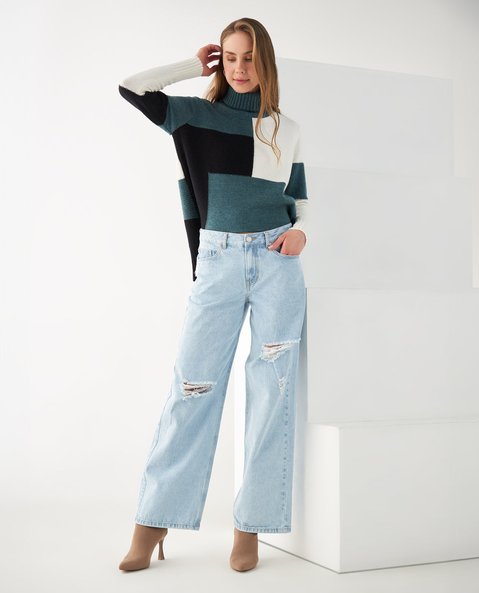 Jean Wide Leg con rotos para mujer - Azul 34_672F015_AZU154319_6