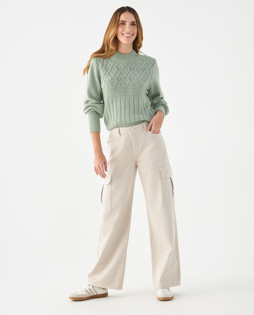 Jean Cargo tono claro para mujer - Crudo 34_679F022_CRU110110_6