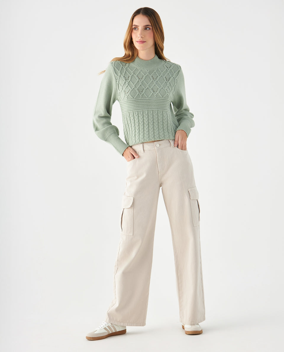 Jean Cargo tono claro para mujer - Crudo 34_679F022_CRU110110_7