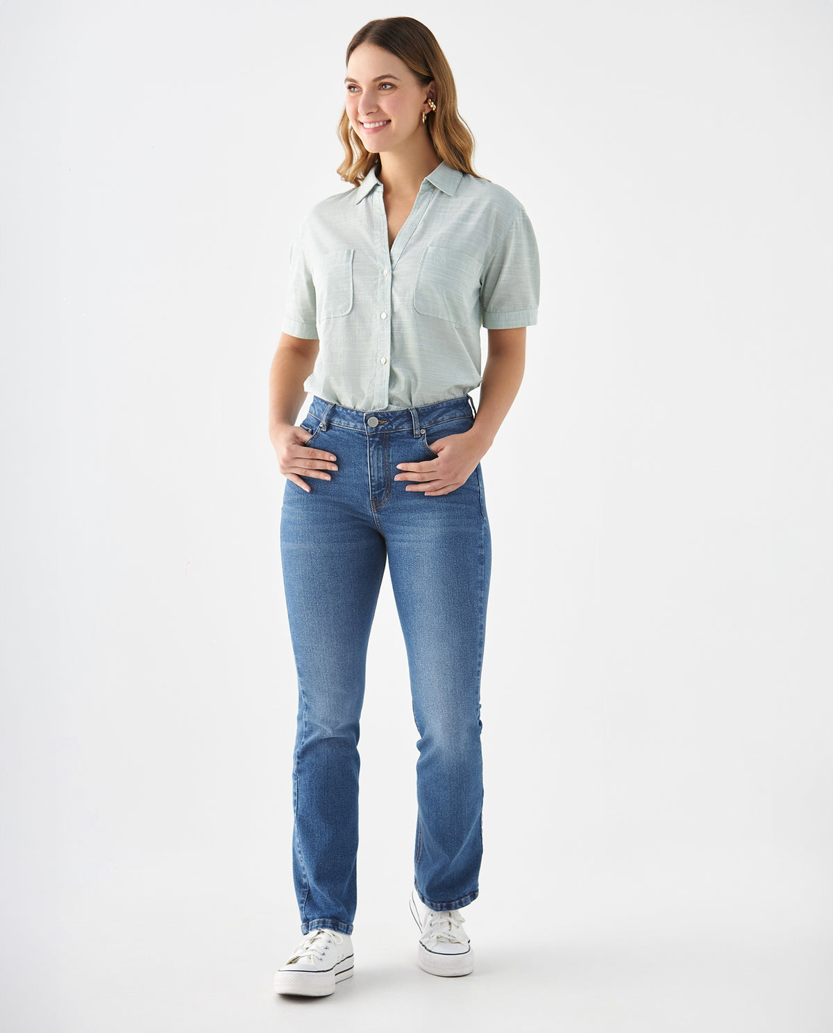 Jean Boot Cut cinco bolsillos para mujer - Azul 34_679F023_AZU174027_0