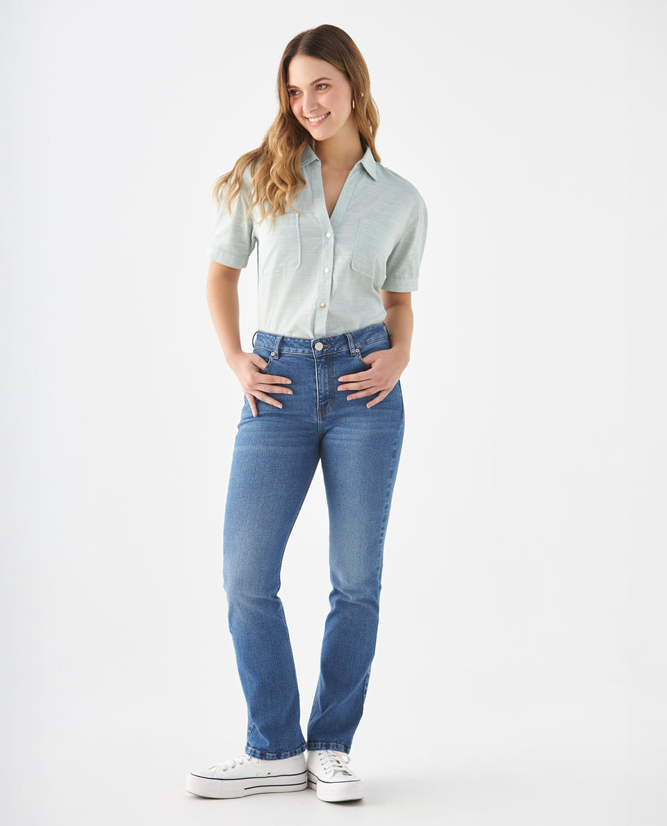 Jean Boot Cut cinco bolsillos para mujer - Azul 34_679F023_AZU174027_6
