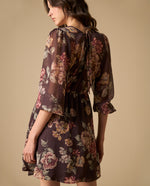 Vestido cruzado manga tres cuartos con estampado floral - Morado 34_691H000_MOR191619_5