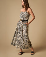 Vestido midi con tirantes y cinturón para mujer - Crudo 34_691H003_CRU130905_0