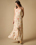 Vestido Largo Floral con Fruncido - Blanco 34_691H013_BLA114202_3
