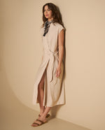 Vestido Camisero con Cinturón Ajustable - Crudo 34_691H040_CRU130000_3