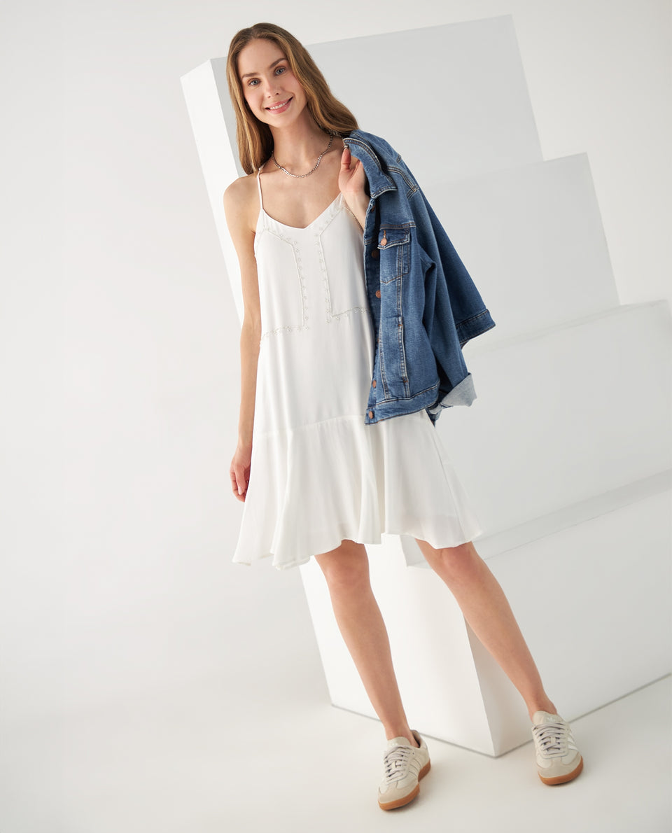 Vestido con apliques decorativos - Crudo 34_692F007_CRU110602_6