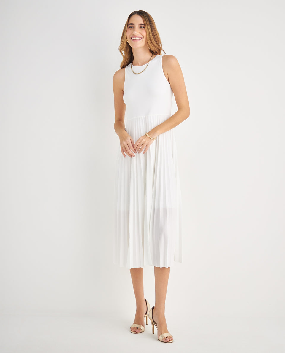 Vestido con falda plisada para mujer - Crudo 34_699F004_CRU110602_5