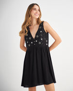 Vestido con apliques para mujer - Negro 34_699F007_NEG190303_3