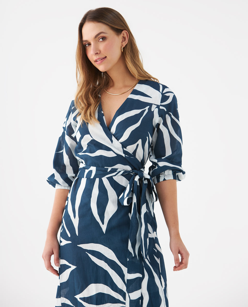 Vestido de tela fluida para mujer - Azul 34_699F010_AZU194122_3
