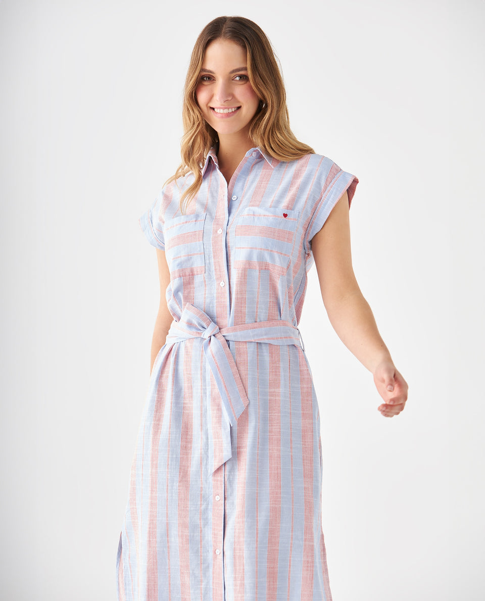 Vestido tipo camisa para mujer - Azul 34_699F018_AZU144123_3