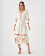 Vestido con escote en V para mujer - Crudo 34_699F020_CRU110602_0